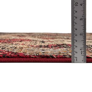 Unique Loom Saturn Collection Area Rug - Astra (Round 7' 10" x 7' 10", Burgundy/ Black)