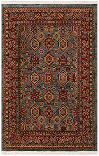 Unique Loom Sahand Collection Area Rug - Alexander (4' 1" x 6' 1" Rectangle, Light Blue/Light Brown)