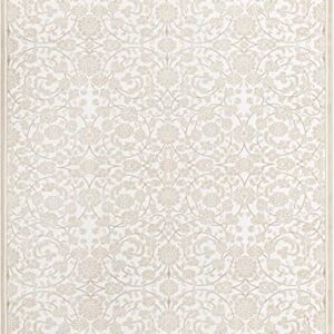 Unique Loom Rushmore Collection Area Rug - TAFT (9' x 12' Rectangle, Snow White/Beige)