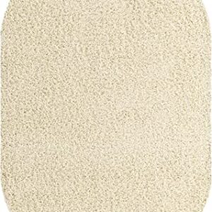 Unique Loom Solid Shag Collection Area Rug (8' x 10' Oval, Pure Ivory)