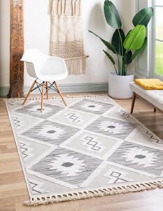 unique loom arlo collection area rug – kai (rectangular 9′ 0″ x 12′ 0″, sandy beige/ gray)