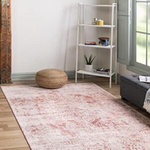 Unique Loom Oxford Collection Area Rug - Bodleian (10' x 14' Rectangle, Pink/Ivory)