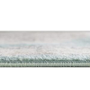 Unique Loom Parker Collection Area Rug - Merakli (9' x 12' Rectangle, Aqua/Beige)