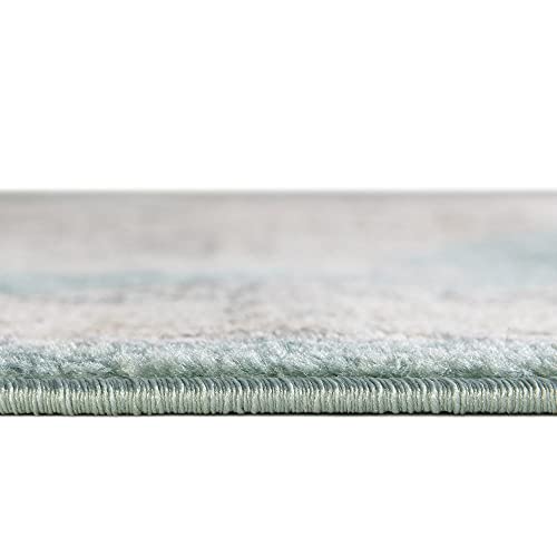 Unique Loom Parker Collection Area Rug - Merakli (9' x 12' Rectangle, Aqua/Beige)