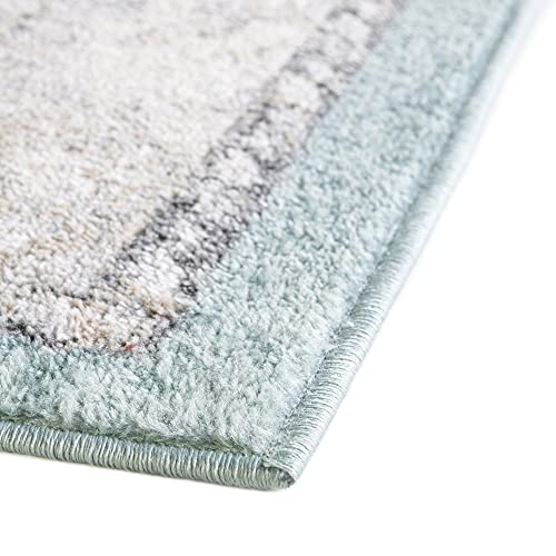 Unique Loom Parker Collection Area Rug - Merakli (9' x 12' Rectangle, Aqua/Beige)