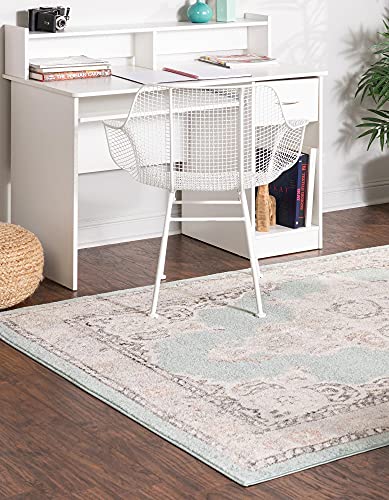 Unique Loom Parker Collection Area Rug - Merakli (9' x 12' Rectangle, Aqua/Beige)