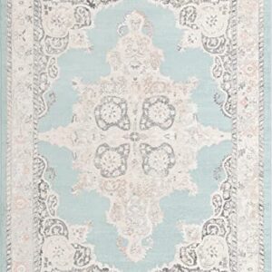 Unique Loom Parker Collection Area Rug - Merakli (9' x 12' Rectangle, Aqua/Beige)