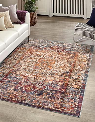 Unique Loom Isabella Collection Area Rug - Adjani (10' x 14' Rectangle, Multi/Beige)