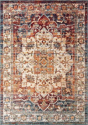 Unique Loom Isabella Collection Area Rug - Adjani (10' x 14' Rectangle, Multi/Beige)