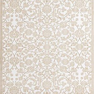 Unique Loom Rushmore Collection Area Rug - TAFT (6' x 9' Rectangle, Snow White/Beige)