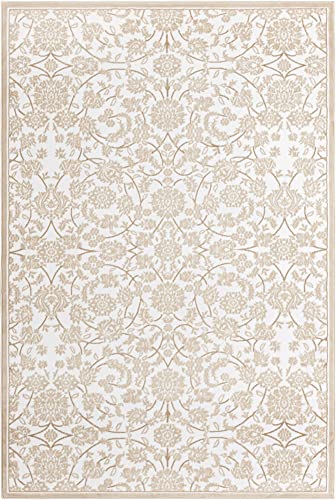 Unique Loom Rushmore Collection Area Rug - TAFT (6' x 9' Rectangle, Snow White/Beige)