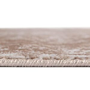 Unique Loom Oxford Collection Area Rug - Bodleian (6' x 9' Rectangle, Beige/Ivory)