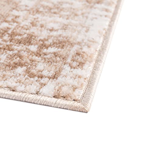 Unique Loom Oxford Collection Area Rug - Bodleian (6' x 9' Rectangle, Beige/Ivory)