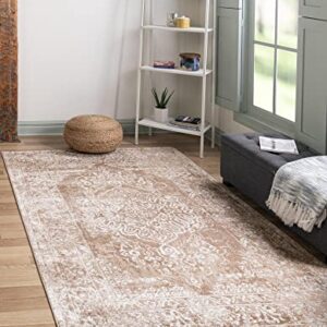 Unique Loom Oxford Collection Area Rug - Bodleian (6' x 9' Rectangle, Beige/Ivory)