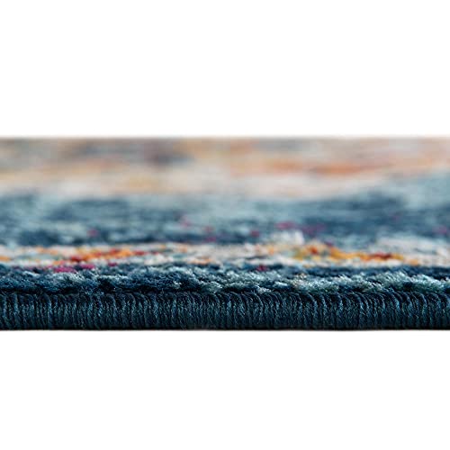 Unique Loom Parker Collection Area Rug - Kokulu (7' 10" Square, Multi/Blue)