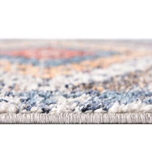 Unique Loom Aramis Collection Area Rug - Rio (Rectangular 7' 10" x 11' 0", Blue/ Ivory)