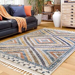 Unique Loom Aramis Collection Area Rug - Rio (Rectangular 7' 10" x 11' 0", Blue/ Ivory)