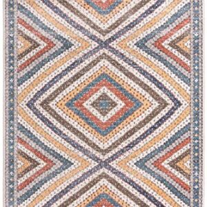 Unique Loom Aramis Collection Area Rug - Rio (Rectangular 7' 10" x 11' 0", Blue/ Ivory)