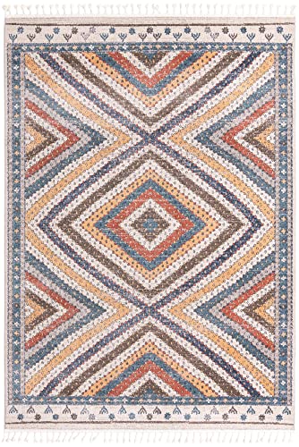 Unique Loom Aramis Collection Area Rug - Rio (Rectangular 7' 10" x 11' 0", Blue/ Ivory)