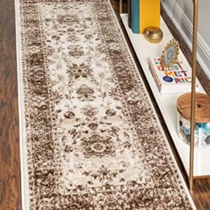 Unique Loom Rushmore Collection Area Rug - Lincoln (2' 6" x 13' 1" Runner, Cream/Beige)