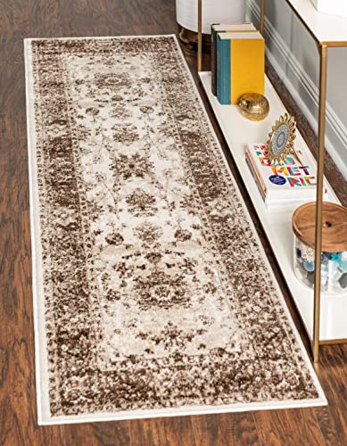 Unique Loom Rushmore Collection Area Rug - Lincoln (2' 6" x 13' 1" Runner, Cream/Beige)