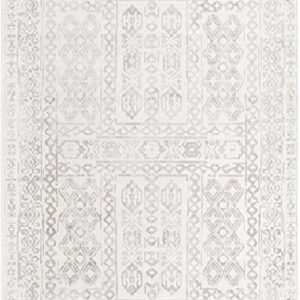 Unique Loom Oxford Collection Area Rug - Magdelan (8' x 10' Rectangle, Cream/Ivory)