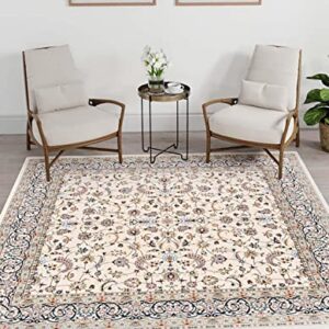 Unique Loom Narenj Collection Area Rug - Leeds (10' Square, Ivory/Blue)