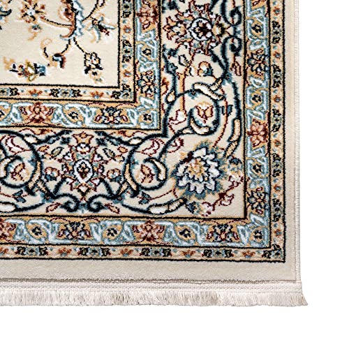 Unique Loom Narenj Collection Area Rug - Leeds (10' Square, Ivory/Blue)