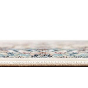 Unique Loom Narenj Collection Area Rug - Leeds (10' Square, Ivory/Blue)