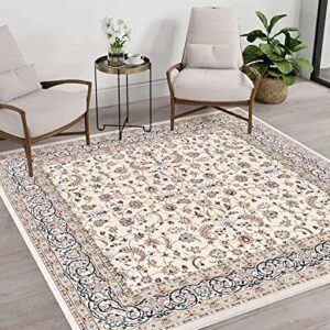 Unique Loom Narenj Collection Area Rug - Leeds (10' Square, Ivory/Blue)