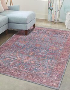 unique loom mangata collection area rug – morgan (rectangular 10′ 6″ x 13′ 0″, antique blue/ gray)