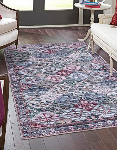 Unique Loom Mangata Collection Area Rug - Maya (Rectangular 10' 6" x 13' 0", Multi/ Blue)