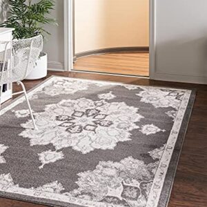 Unique Loom Parker Collection Area Rug - Kokulu (10' x 13' Rectangle, Charcoal/Gray)