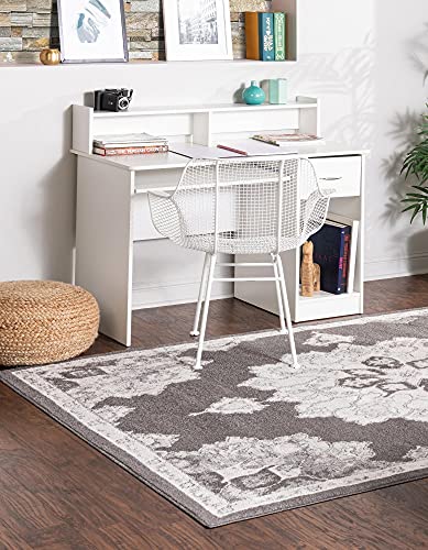 Unique Loom Parker Collection Area Rug - Kokulu (10' x 13' Rectangle, Charcoal/Gray)