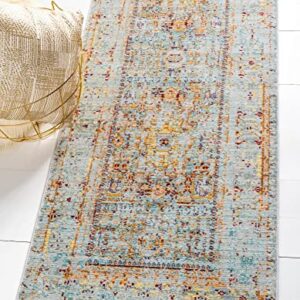 Unique Loom Austin Collection Area Rug - Tremolo (Runner 4' 0" x 10' 0", Light Blue/ Cream)