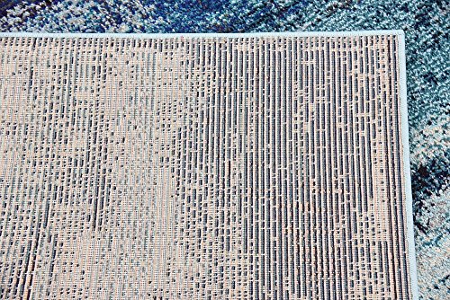 Unique Loom Jardin Collection Colorful, Vibrant, Abstract Watercolor Area Rug, Rectangular 7' 0" x 10' 0", Blue/Gray