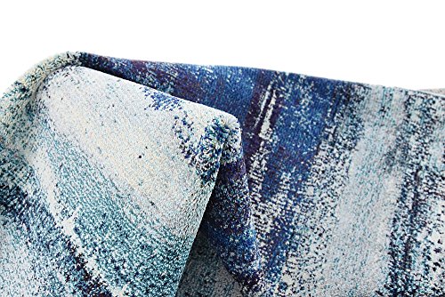 Unique Loom Jardin Collection Colorful, Vibrant, Abstract Watercolor Area Rug, Rectangular 7' 0" x 10' 0", Blue/Gray