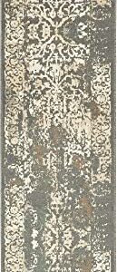 Unique Loom Tuareg Collection Vintage Distressed Traditional Area Rug, 2 ft 6 in x 10 ft, Gray/Beige