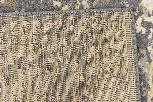 Unique Loom Tuareg Collection Vintage Distressed Traditional Area Rug, 2 ft 6 in x 10 ft, Gray/Beige
