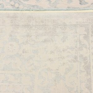 Unique Loom Traditional Classic Intricate Design with Distressed Vintage Detail, Area Rug, 10 ft x 13 ft, Light Blue/Ivory