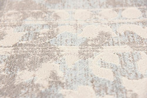 Unique Loom Traditional Classic Intricate Design with Distressed Vintage Detail, Area Rug, 10 ft x 13 ft, Light Blue/Ivory