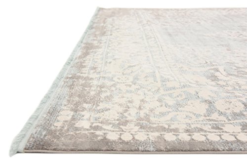 Unique Loom Traditional Classic Intricate Design with Distressed Vintage Detail, Area Rug, 10 ft x 13 ft, Light Blue/Ivory