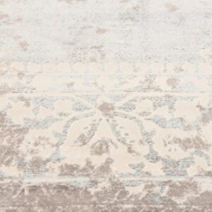 Unique Loom Traditional Classic Intricate Design with Distressed Vintage Detail, Area Rug, 10 ft x 13 ft, Light Blue/Ivory