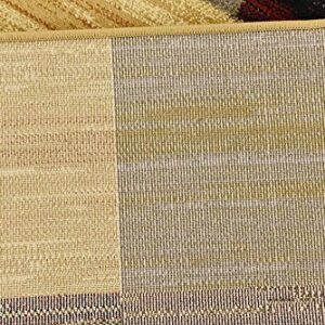 Unique Loom Barista Collection Modern, Rustic, Geometric, Squares, Urban, Warm Colors Area Rug, 9' 0" x 12' 0", Multi/Beige