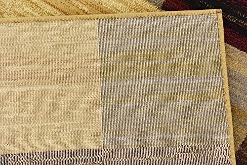 Unique Loom Barista Collection Modern, Rustic, Geometric, Squares, Urban, Warm Colors Area Rug, 9' 0" x 12' 0", Multi/Beige