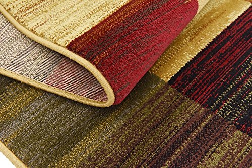 Unique Loom Barista Collection Modern, Rustic, Geometric, Squares, Urban, Warm Colors Area Rug, 9' 0" x 12' 0", Multi/Beige