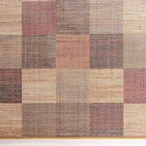 Unique Loom Barista Collection Modern, Rustic, Geometric, Squares, Urban, Warm Colors Area Rug, 9' 0" x 12' 0", Multi/Beige