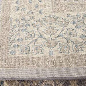 Unique Loom Salzburg Collection Classic Traditional Design Oriental Inspired with Intricate Border Area Rug, 4' Square, Light Brown/Gray