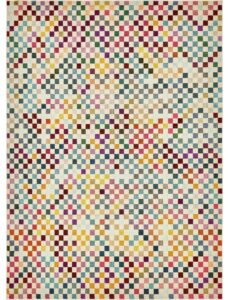 unique loom chromatic collection modern geometric & vibrant abstract area rug for any home décor, 9 ft x 12 ft, multi/beige