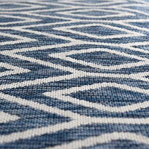 Unique Loom Jill Zarin Outdoor Collection Trellis Geometric Area Rug (9' 0 x 12' 0 Rectangular, Blue)